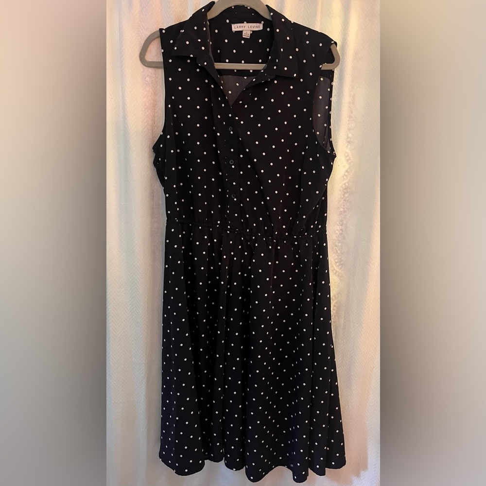 Navy and White Polka Dot Dress